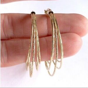 Jewelry - Gold Sterling Silver Hoop Statement Earrings Jewelry - Gold Sterling Silver Hoop Statement Earrings